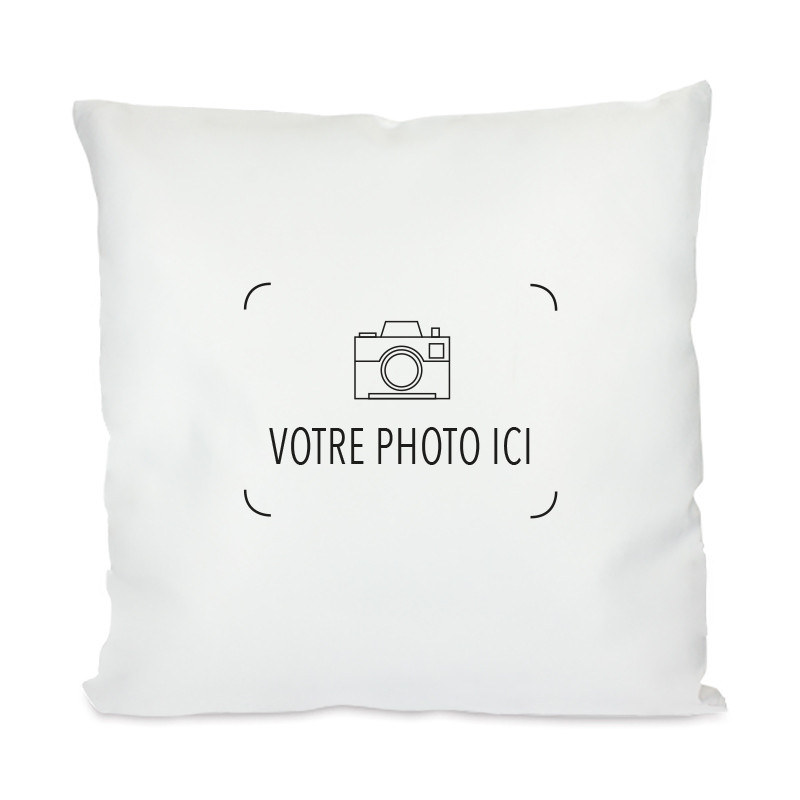 Coussin personnalisé blanc - Texte et/ou Photo | Carré 40 x 40 cm