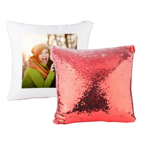 Coussin à sequin rouge personnalisé