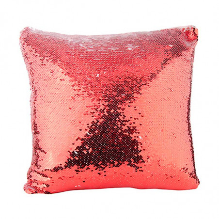 Coussin photo à sequin rouge