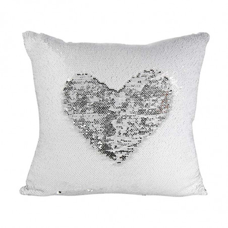 Coussin à sequin argent