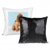 Coussin à sequin noir personnalisé