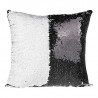 Coussin à sequin noir avec photo