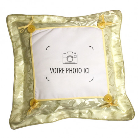 Coussin jaune bouton photo