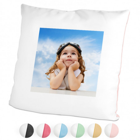 Coussin bicolore personnalisé