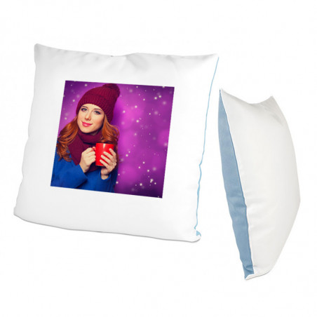 Coussin verso bleu à personnaliser Coussin verso bleu à personnaliser