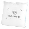 Coussin verso bleu photo