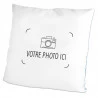 Coussin verso bleu photo