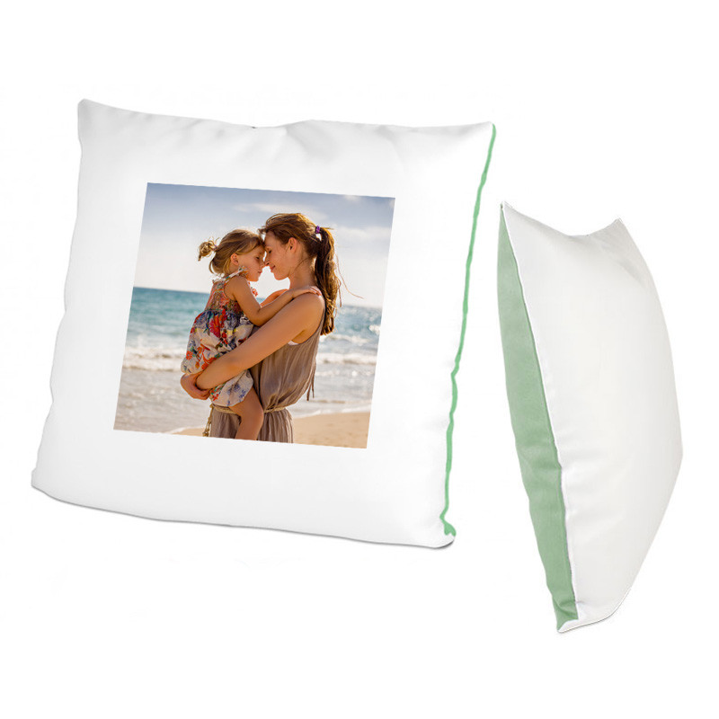 Coussin verso vert photo imprimé