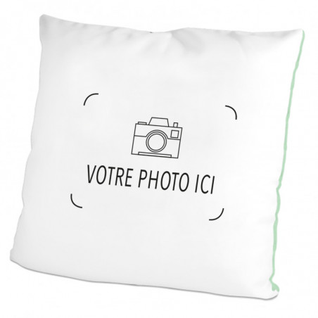 Coussin verso vert photo Coussin verso vert photo