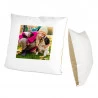 Coussin blanc/marron personnalisé