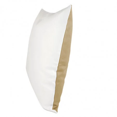 Coussin blanc/marron