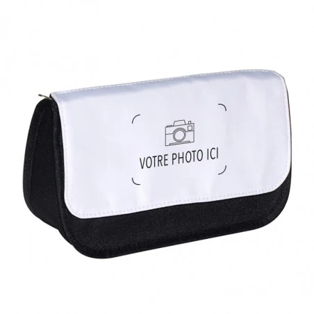 Trousse noire avec rabat avant personnalisé