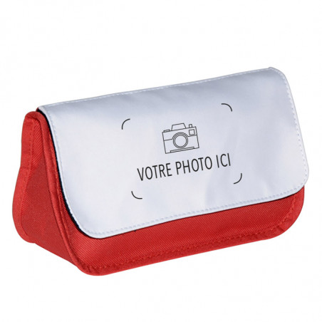 Grande trousse rouge en toile à personnaliser