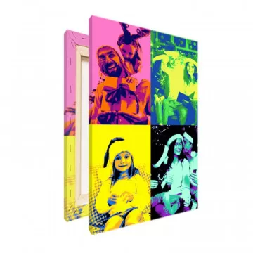 Tableau 4 photos portrait Pop Art