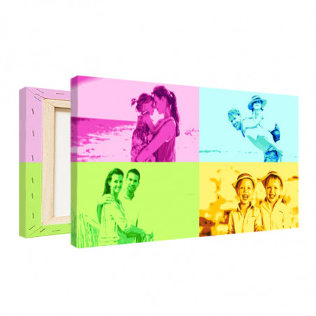 Tableau 4 photos pop art panoramique