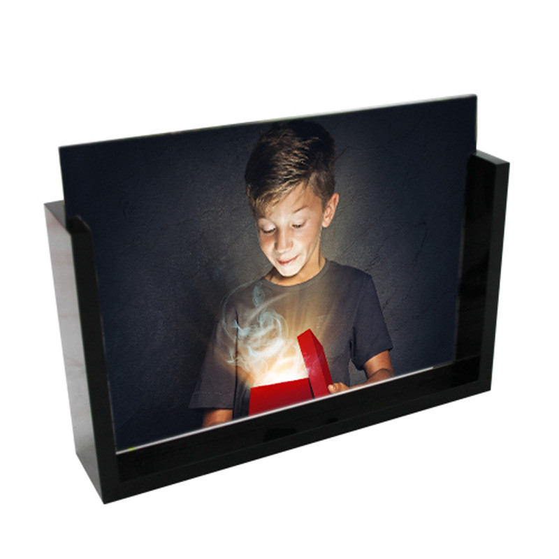 Cadre bordure noire en verre photo