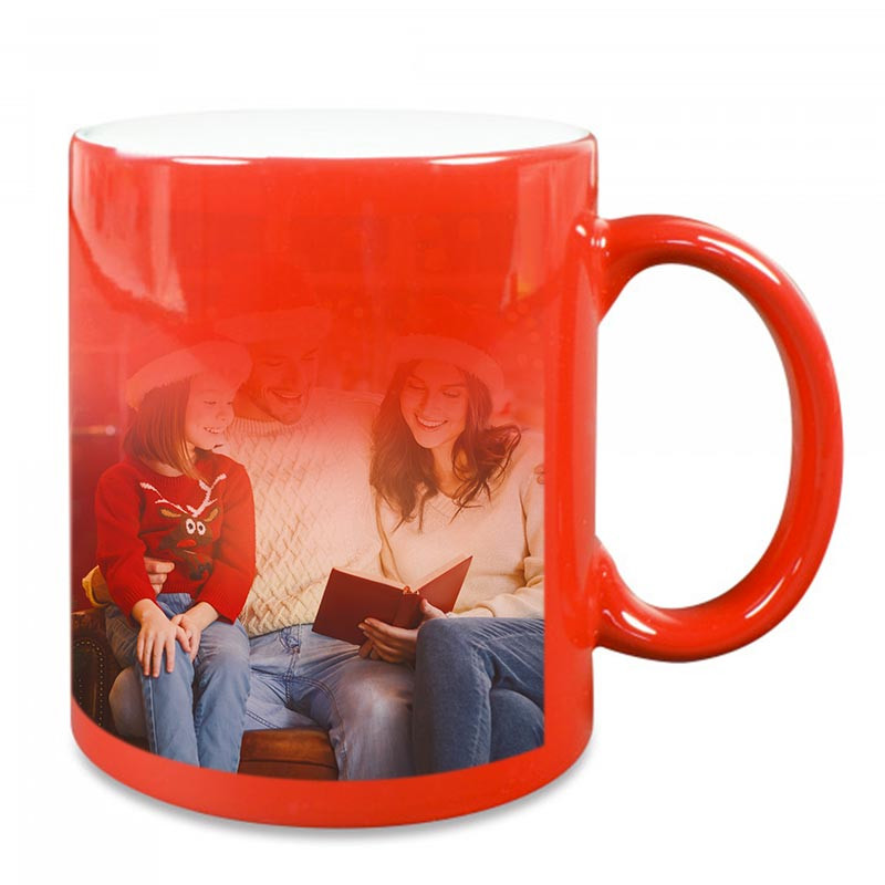 Mug rouge magique personnalisable