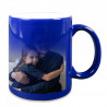 Mug magique bleu avec photo imprimée