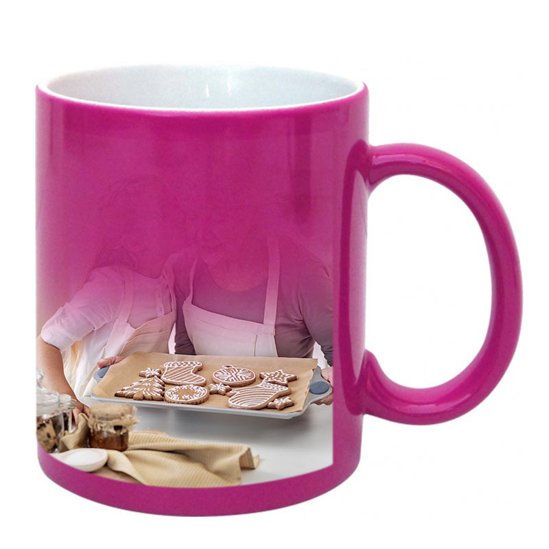 Mug rose effet magique photo