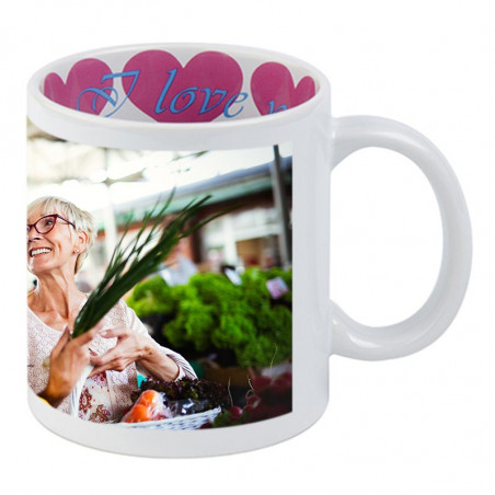 Mug personnalisé intérieur cœur Mug personnalisé intérieur cœur