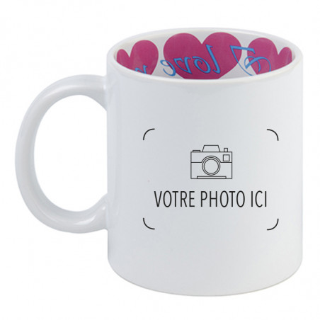 Mug photo intérieur coeur Mug photo intérieur coeur