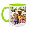 Mug coloré vert clair avec impression photo