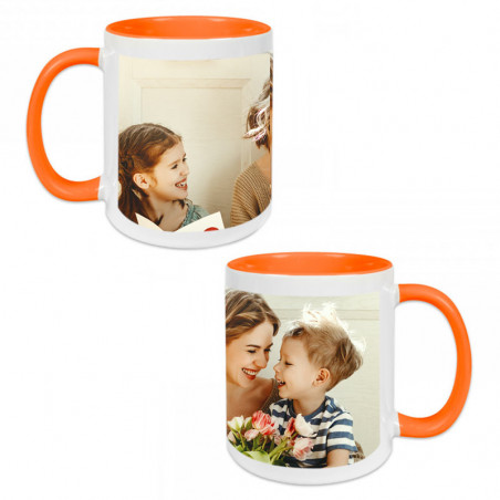 Mug orange avec photo