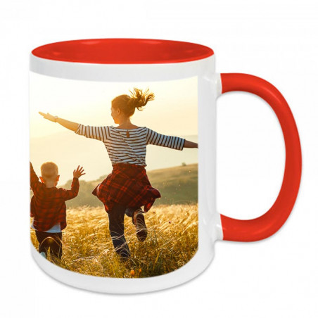 Tasse avec intérieur et anse rouge Tasse avec intérieur et anse rouge