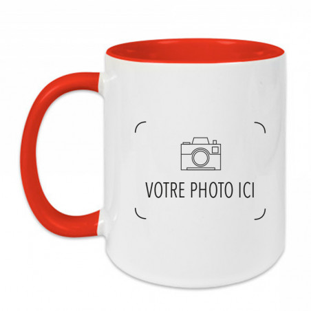 Mug photo avec intérieur et anse rouge Mug photo avec intérieur et anse rouge
