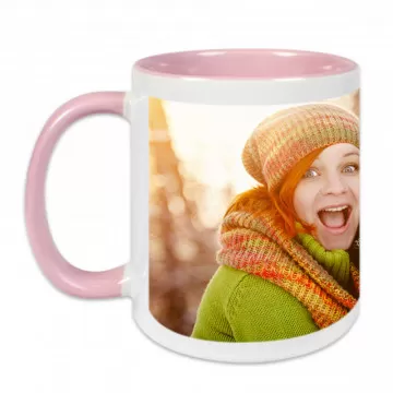 Mug rose bonbon avec photo