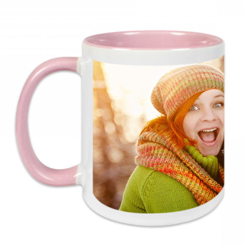 Mug rose bonbon avec photo