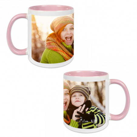 Mug rose avec photo