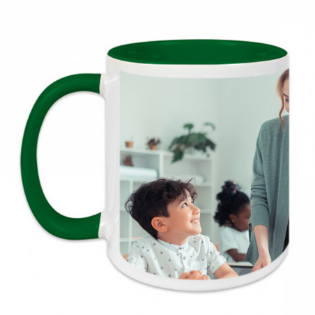 Tasse verte personnalisée avec photo Tasse verte personnalisée avec photo