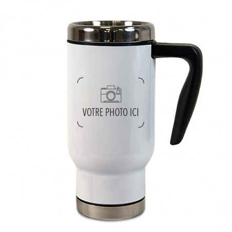 Tasse thermos blanc design photo