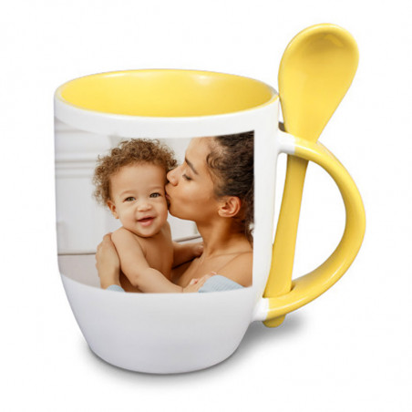 Tasse jaune cuillère photo