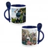 Tasse bleu avec cuillère