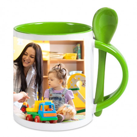 Mug cuillère vert personnalisable