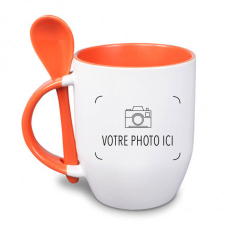 Mug orange cuillère photo