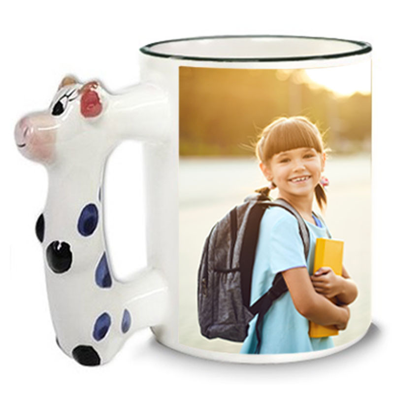 Tasse anse vache avec photo sublimée