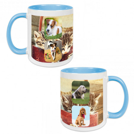 Mug bleu clair pele mele photos