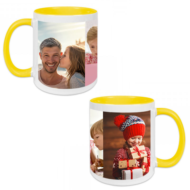 Mug jaune avec pele mele