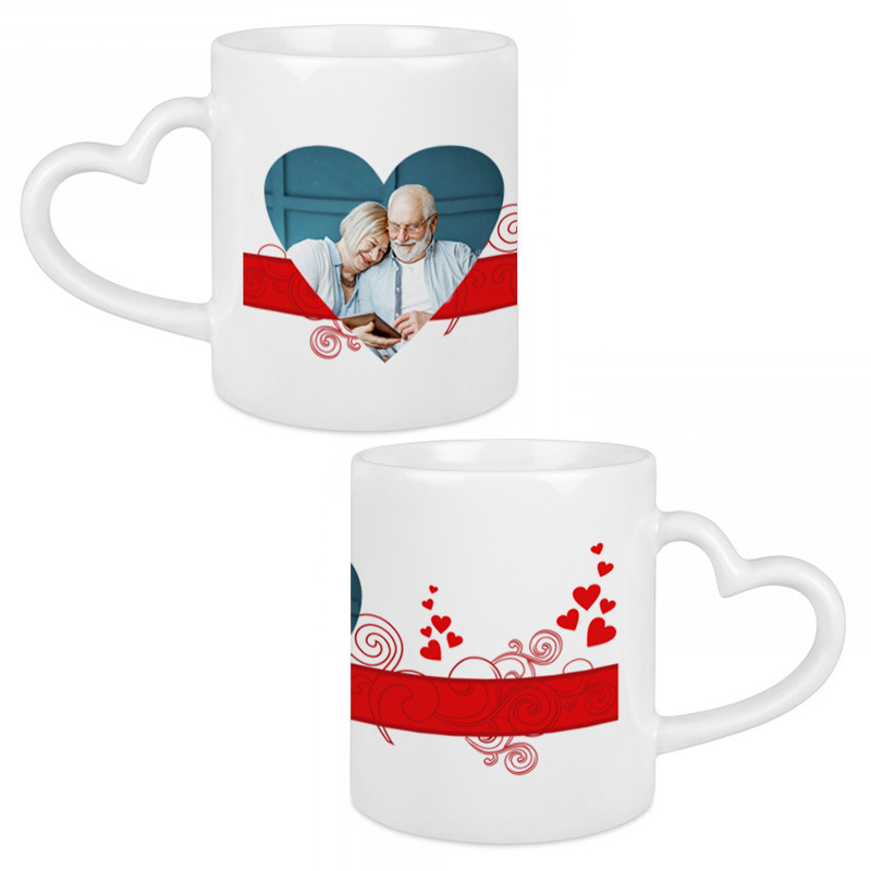 Mug anse cœur à personnaliser, mariage, saint Valentin