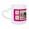 Mug coeur avec motif rose