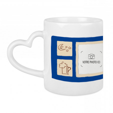 Tasse cœur motif bleu Tasse cœur motif bleu