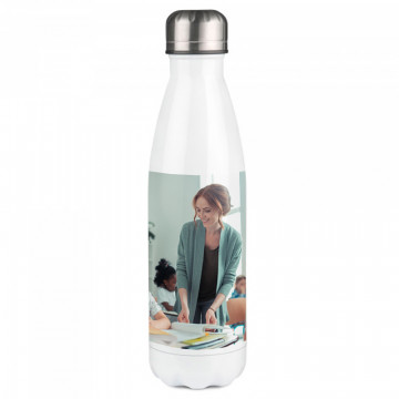Bouteille thermos blanc photo
