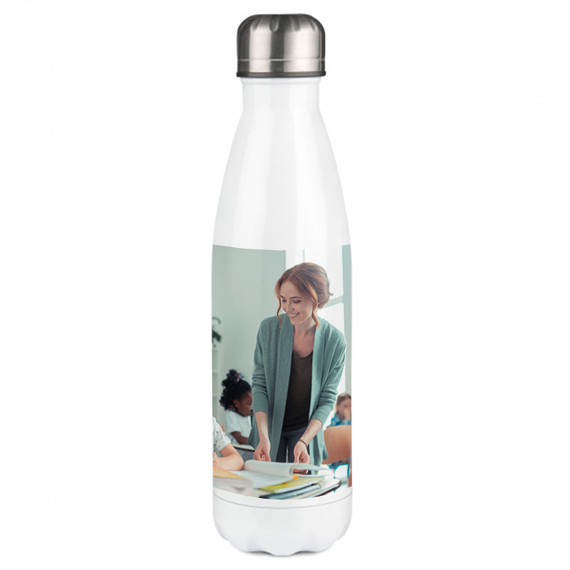 Bouteille thermos blanc photo