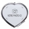 Miroir coeur personnalisé en métal argenté