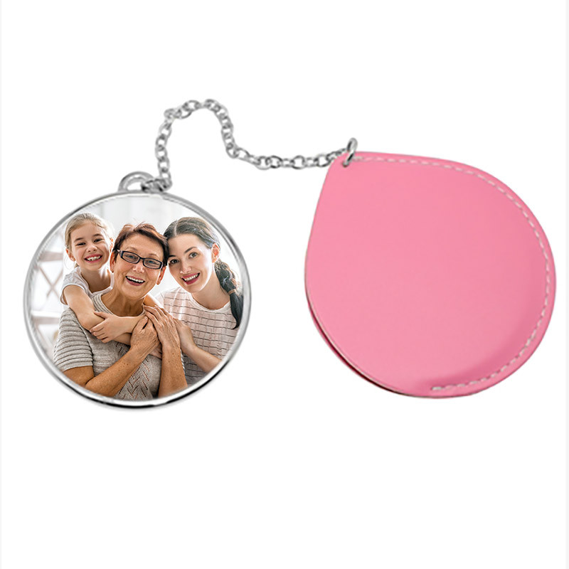 Miroir rond rose photo