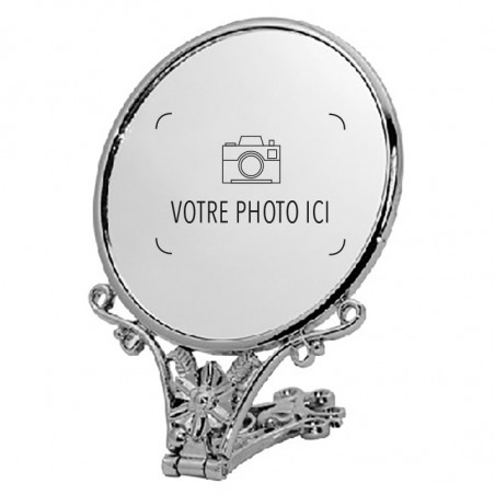 Miroir avec pied fleuri