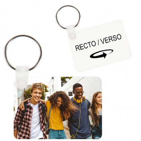 Porte clef rectangle personnalisé 2 photos